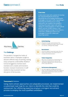 Multihull Central case study — offshore team built by Twoconnect