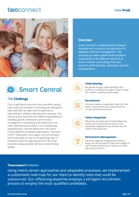 Smart Central case study — offshore team built by Twoconnect