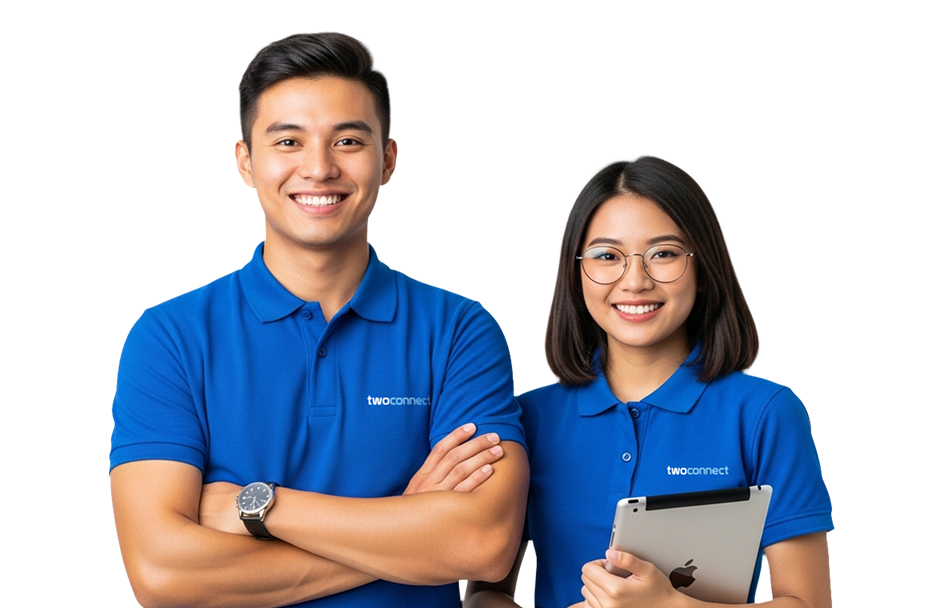 Twoconnect offshore employee working in a professional Philippines workspace