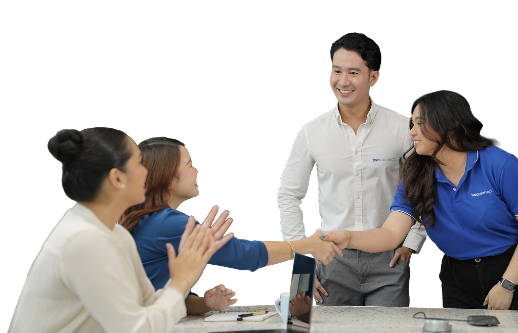 Twoconnect workplace culture — offshore staff collaborating in the Philippines